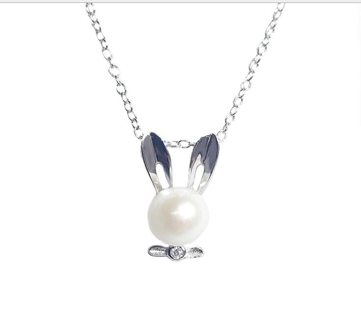 Idolra Jewelry S925 Silve Lucky Rabbit Pearl Necklace