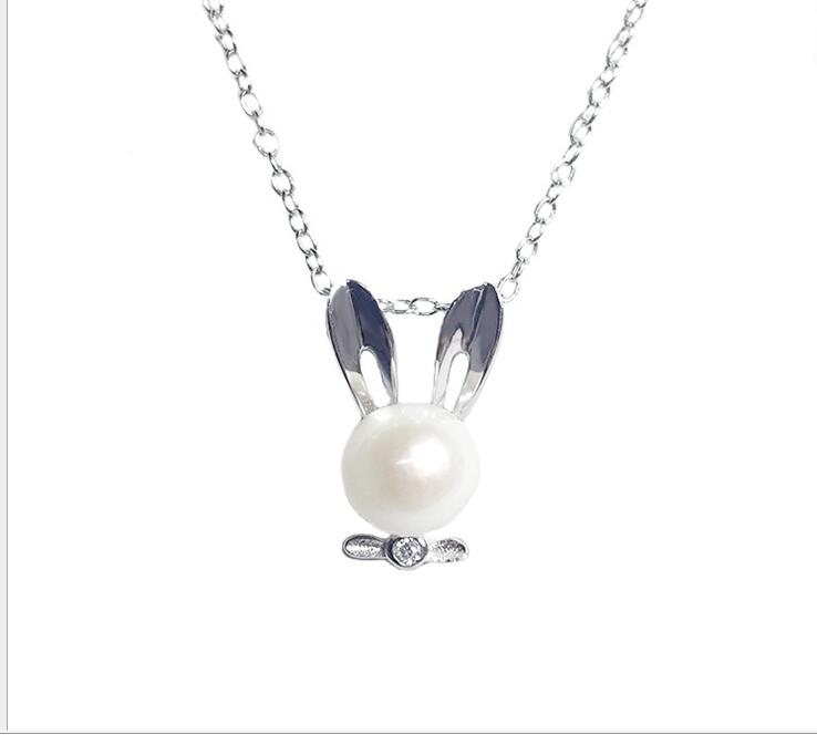 Idolra Jewelry S925 Silve Lucky Rabbit Pearl Necklace