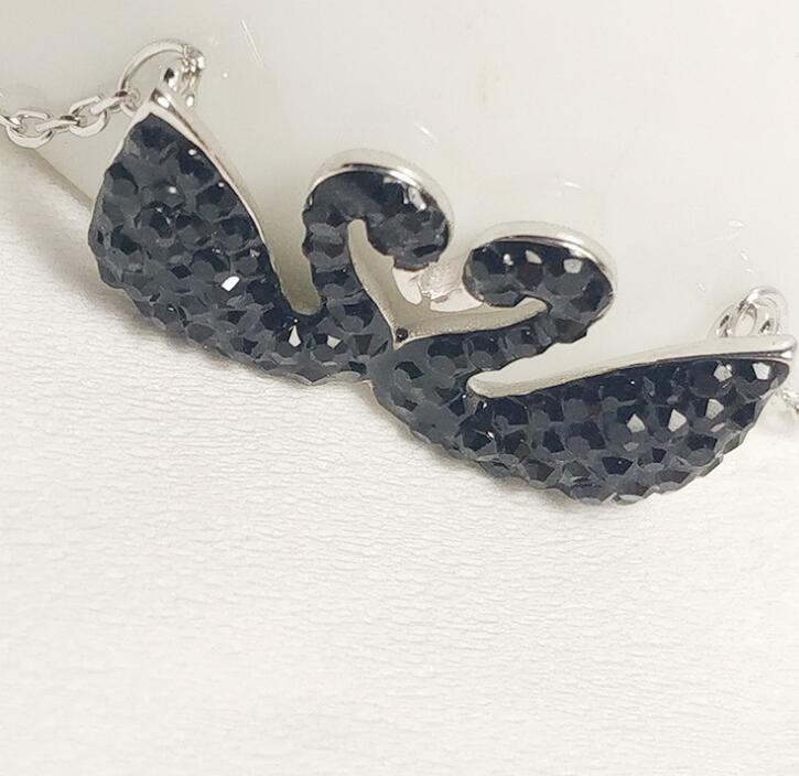 Idolra Jewelry S925 Silver Black Swan Necklace
