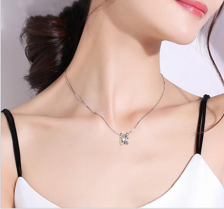 Idolra Jewelry S925 Silver Only You with 3A Zircon Necklace