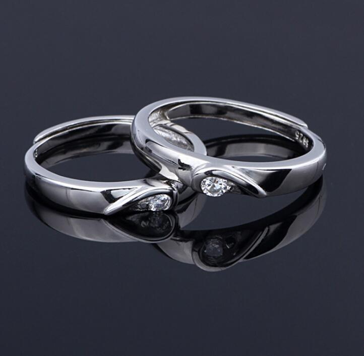 Idolra Jewelry S925 Silver Couple Ring with 3A Zircon Ring