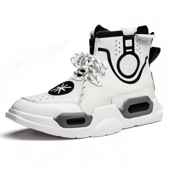 3.2Inches/8CM White Street Hip Hop Sneakers High Top Board Shoes