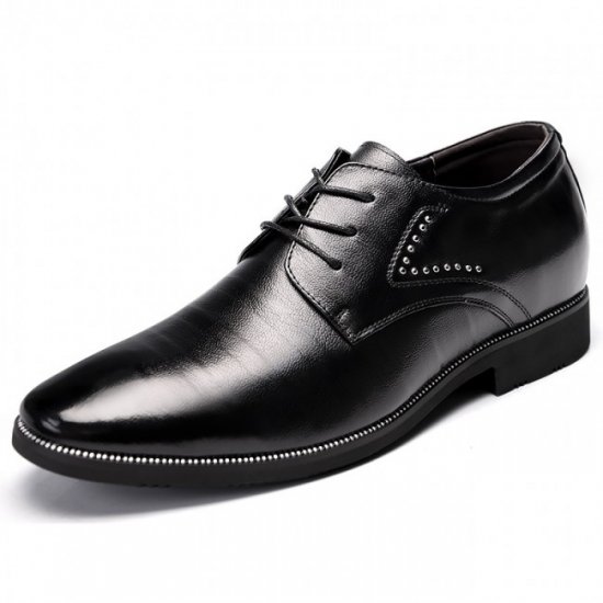 Elegant 2.4Inches/6CM Increasing Black Business Elevator Shoes