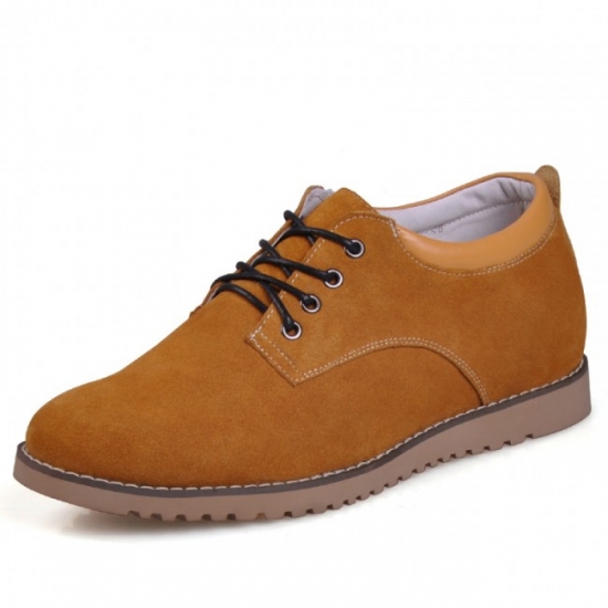 Invisibly 2.36Inches/6CM Yellow Suede Leather Increasing Casual shoes