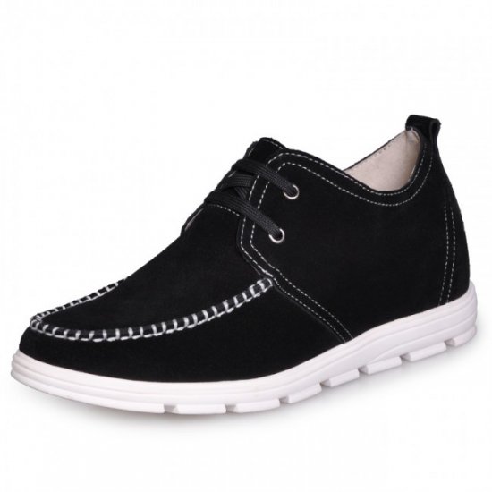 Comfortable 2Inches/5.08CM Taller Black Casual Shoes