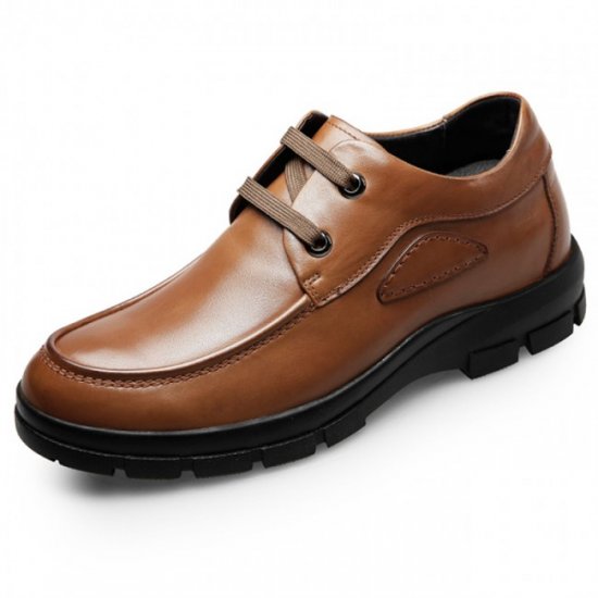 Quality Casual 2.6Inches/6.5CM Heighten Yellow-Brown Business Shoes