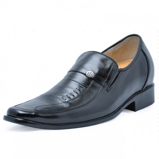 Men 2.75Inches/7CM Black Height Increase Dress Shoes