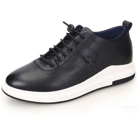 Simple 2.4Inches/6CM Black Lace Up Elevator Shoes