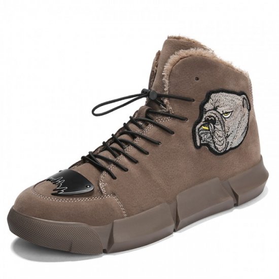Winter 2.8Inches/7CM Khaki Elevator Sneakers High Top Lift Sport Shoes