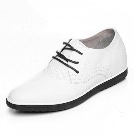 6CM/2.36Inches white Lace Up Elevator Oxfords Wedding Shoes