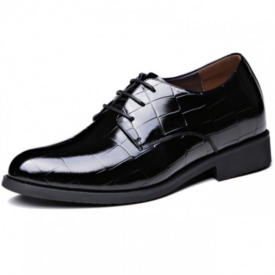 3.2Inches/8CM Black Plaid Lace Up Elevator Wedding Shoes