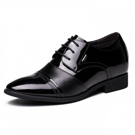 Luxurious 2.75Inches/7CM Black Formal Oxford Bridegroom Elevator Wedding Shoes