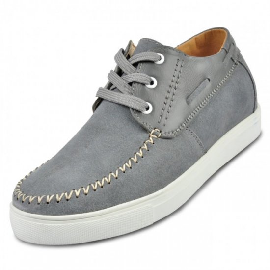 Men Casual 2.36Inches/6CM Grey Suede Leather Shoes