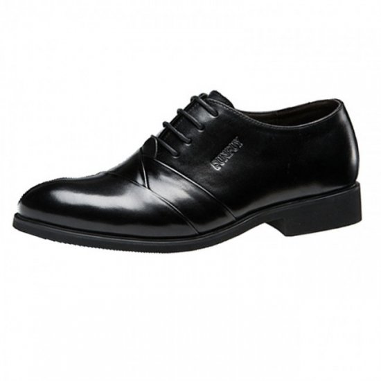 Pointy Toe 2.36Inches/6CM Black British Wedding Groom Formal Elevator Shoes
