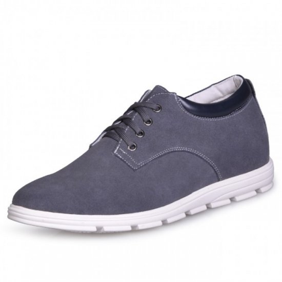 2.36Inches/6CM Grey UK Elevator Sneaker Increasing Height Leisure Shoes 