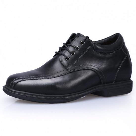 Extra Taller 9CM/3.5Inches Black Genuine Leather Business Shoes
