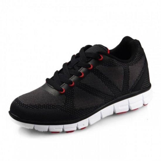 Lightweight 2.56Inches/6.5CM Black Elevator Sneakers Increase Height Running Shoes