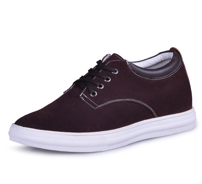 Men 2.36Inches/6CM Brown Elevator Casual Shoes