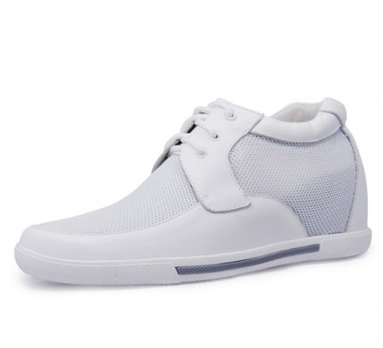 Men 2.75Inches/7CM Taller White Height Increase Casual Shoes