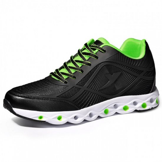 Athletic 2.4Inches/6CM Black Height Increasing Running Elevator Shoes