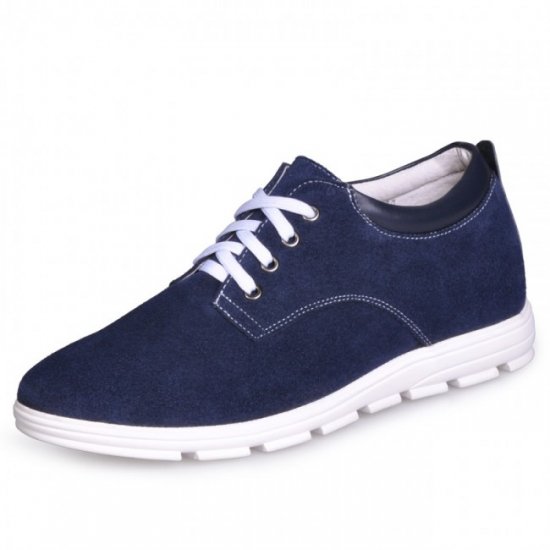 Men Casual 2.36Inches/6CM Blue UK Extra Height Sneaker Shoes