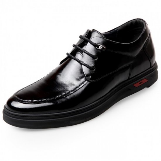 2.4Inches/6CM Black European Calfskin Elevator Business Dress Shoes