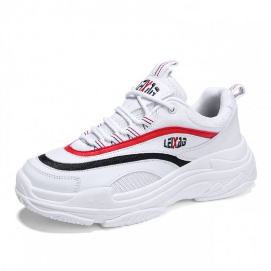 Unisex Breathable 2.4Inches/6CM White-Red Elevator School Sports Sneaker Shoes