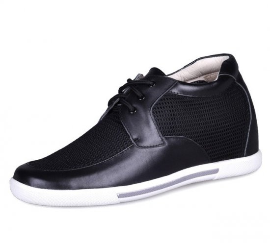 Men 2.75Inches/7CM Black Height Increase Casual Shoes