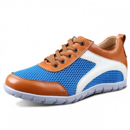 Invisible 2.36Inches/6CM Blue Increase Mesh Sports Shoes Leisure Elevator Shoes