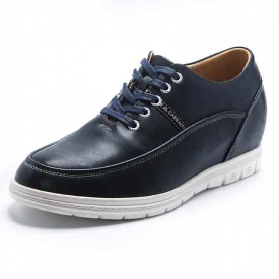Concise 2.36Inches/6CM blue calfskin Elevator Shoes