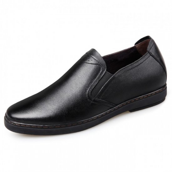 Premium Soft 2.4Inches/6CM Genuine Leather Business Slip On Dress Elevator Shoes