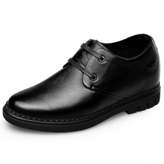 Best Warm 2.6Inches/6.5CM Black Plain Toe Elevator Shoes