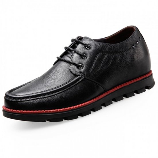 Lightweight Soft 2.6Inches/6.5CM Leather Lace Up Elevator Shoes