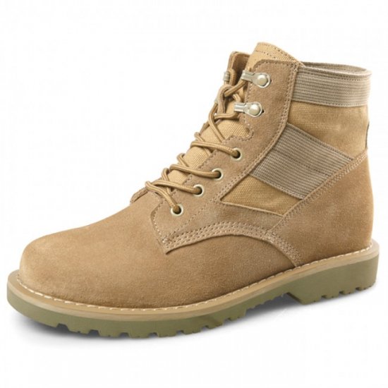 Military 2.4Inches/6CM Nubuck Leather Elevator Combat Height Working Boots