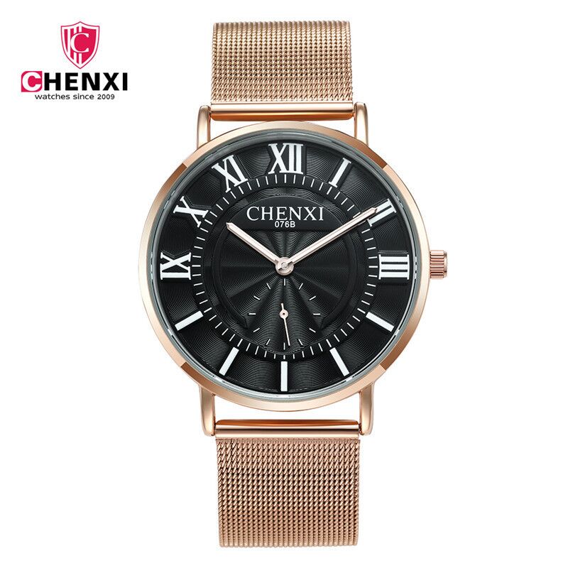 076B CHENXI Stainless Steel Band Quartz Movement Couples Watches