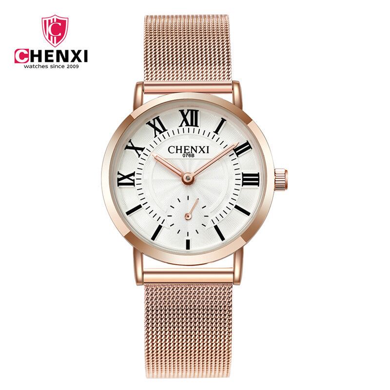 076B CHENXI Stainless Steel Band Quartz Movement Couples Watches