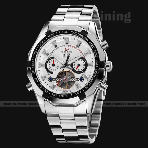 Military Full Steel Casual watches Men Mechanical Automatic Tourbillon Sports Wristwatch with Gift Box