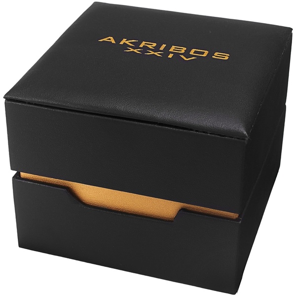 Akribos XXIV Men\'s AK1034 Series Italian Designed Blue Dial Stainless Steel Bracelet Watch - Comes in a Beautiful Gift Box