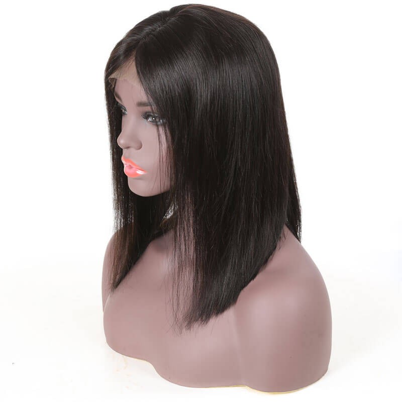 Idolra Short Straight Bob Wig 100% Human Hair Pre Plucked With Baby Hair Remy Hair