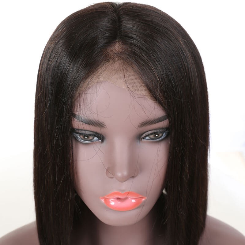 Idolra Short Straight Bob Wig 100% Human Hair Pre Plucked With Baby Hair Remy Hair