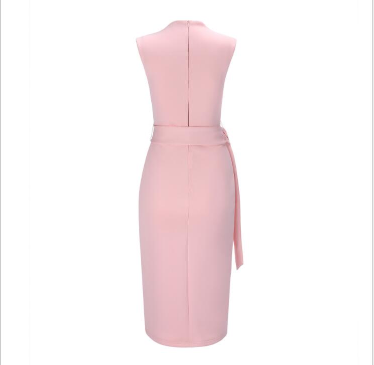 Premium Bandage Elegance V Neck Crossover Strap Dress