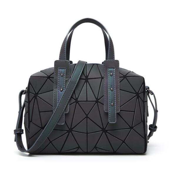 Stylish women's geometric reflective Boston handbag