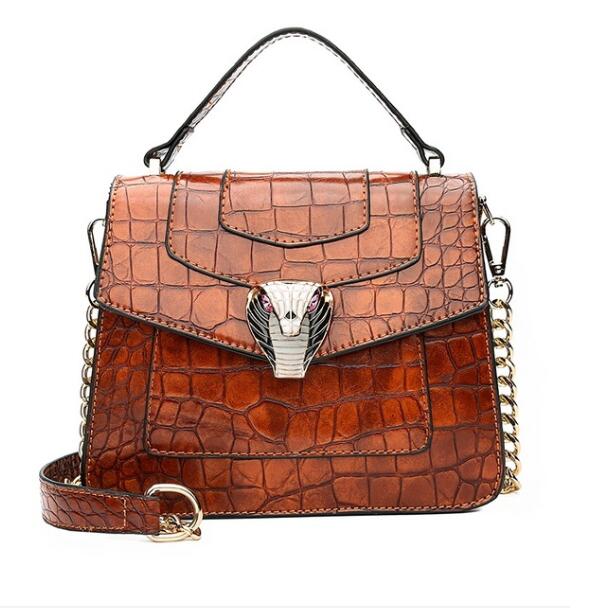 2019 New Women's Handbag Crocodile Pattern Set Female Bag Shoulder Slung Large Capacity Handbag