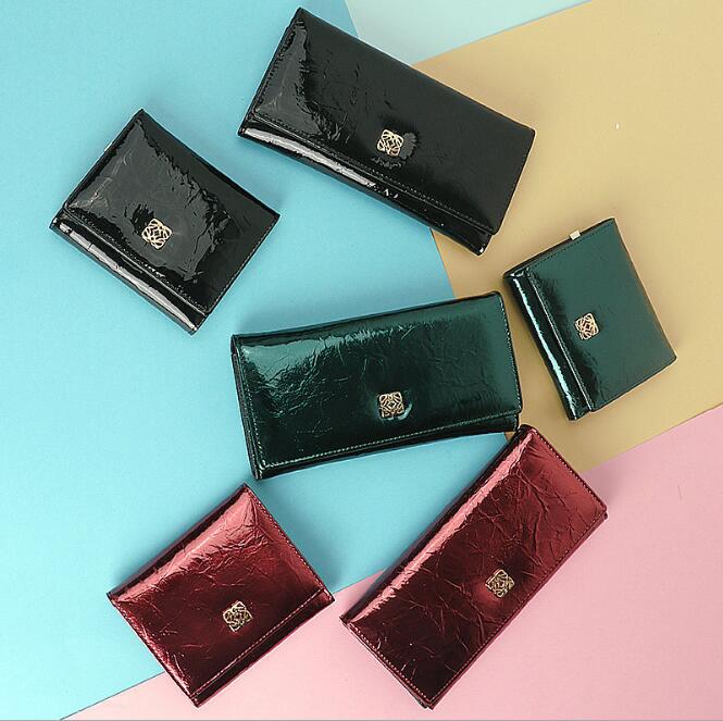 Idolra Simple Luxury Patent Leather Wallet