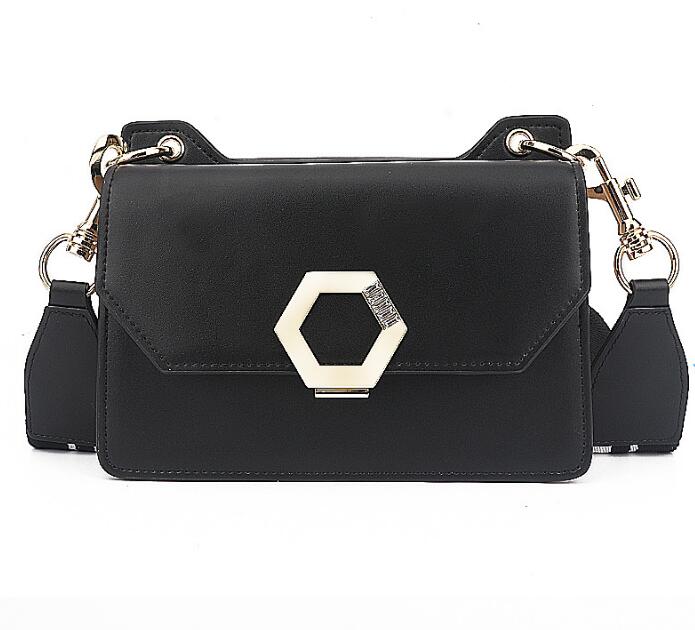 Idolra Simple Luxury Wide Shoulder Strap Handbag
