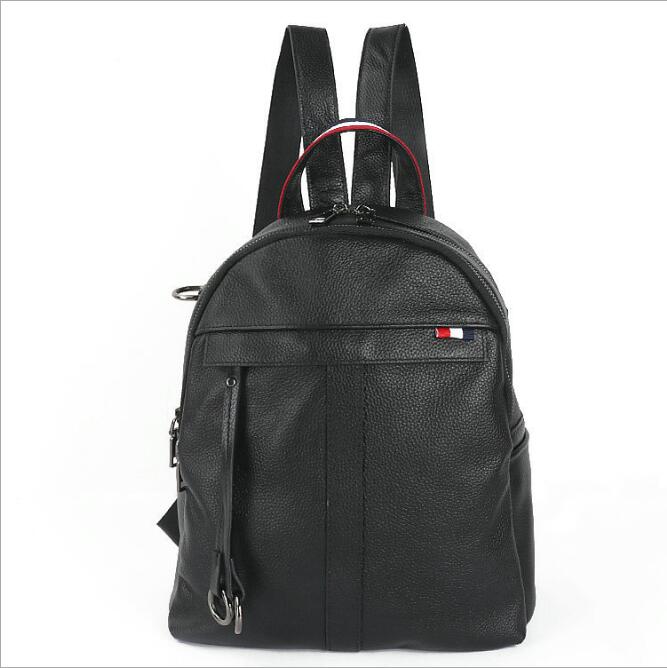 Idolra Fashionable Dual Zippers Wide Shoulder Strap Backpack Handbag