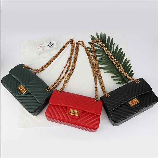 Idolra Fashionable Multicolor Glod Chain Shoulder Handbags