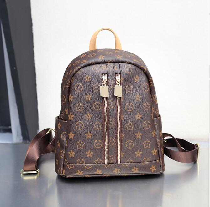 Idolra Fashionable Monogram Dual Zippers Backpack Shoulder handbag