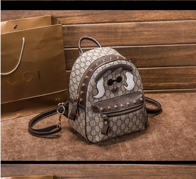 Idolra Fashionable Rivet Design Multicolor Backpack Handbag