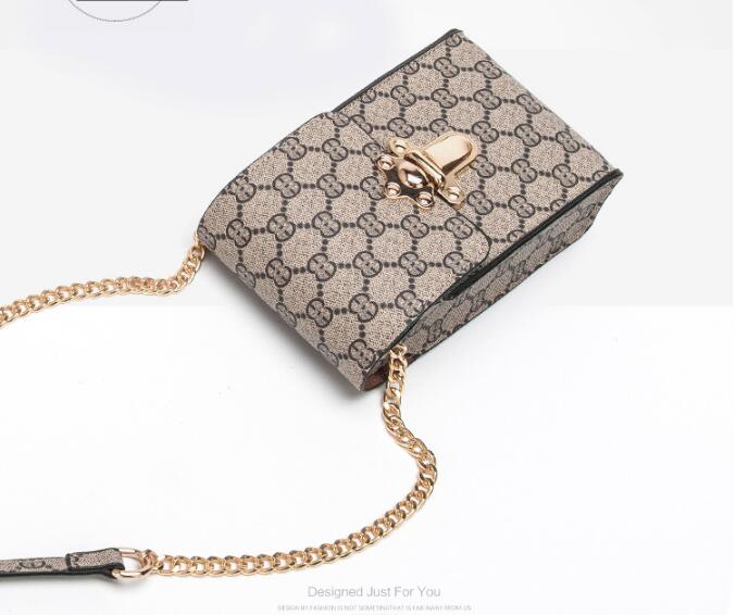 Idolra Fashionable Monogram Phone Gold Chain Shoulder Handbag